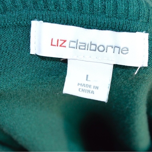 Liz Claiborne Lightweight Striped Crew Neck Balloon Sleeve Pullover Sweater Lg - Picture 4 of 8